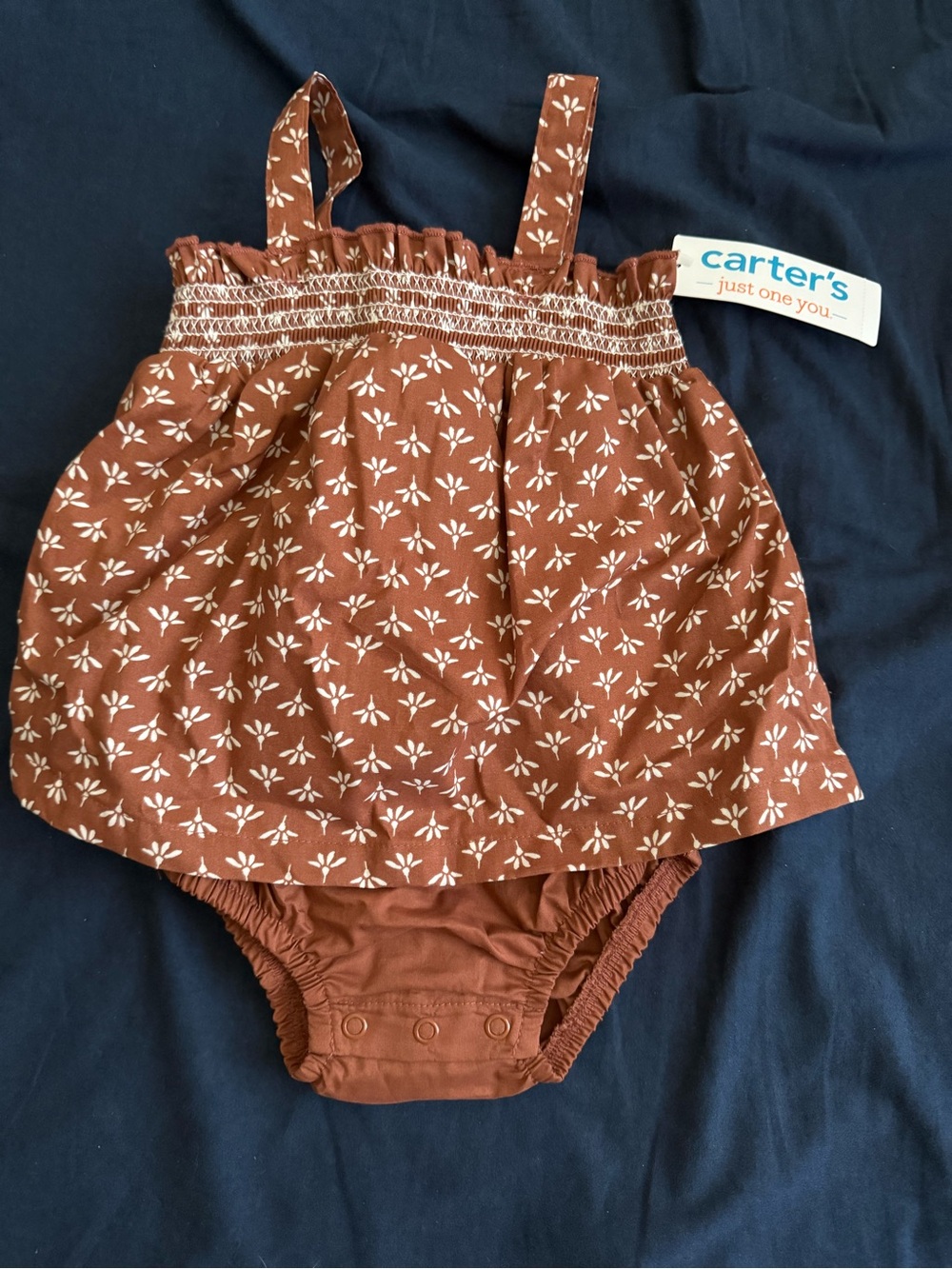 NWT Carter's Rust Floral Baby Girl Romper